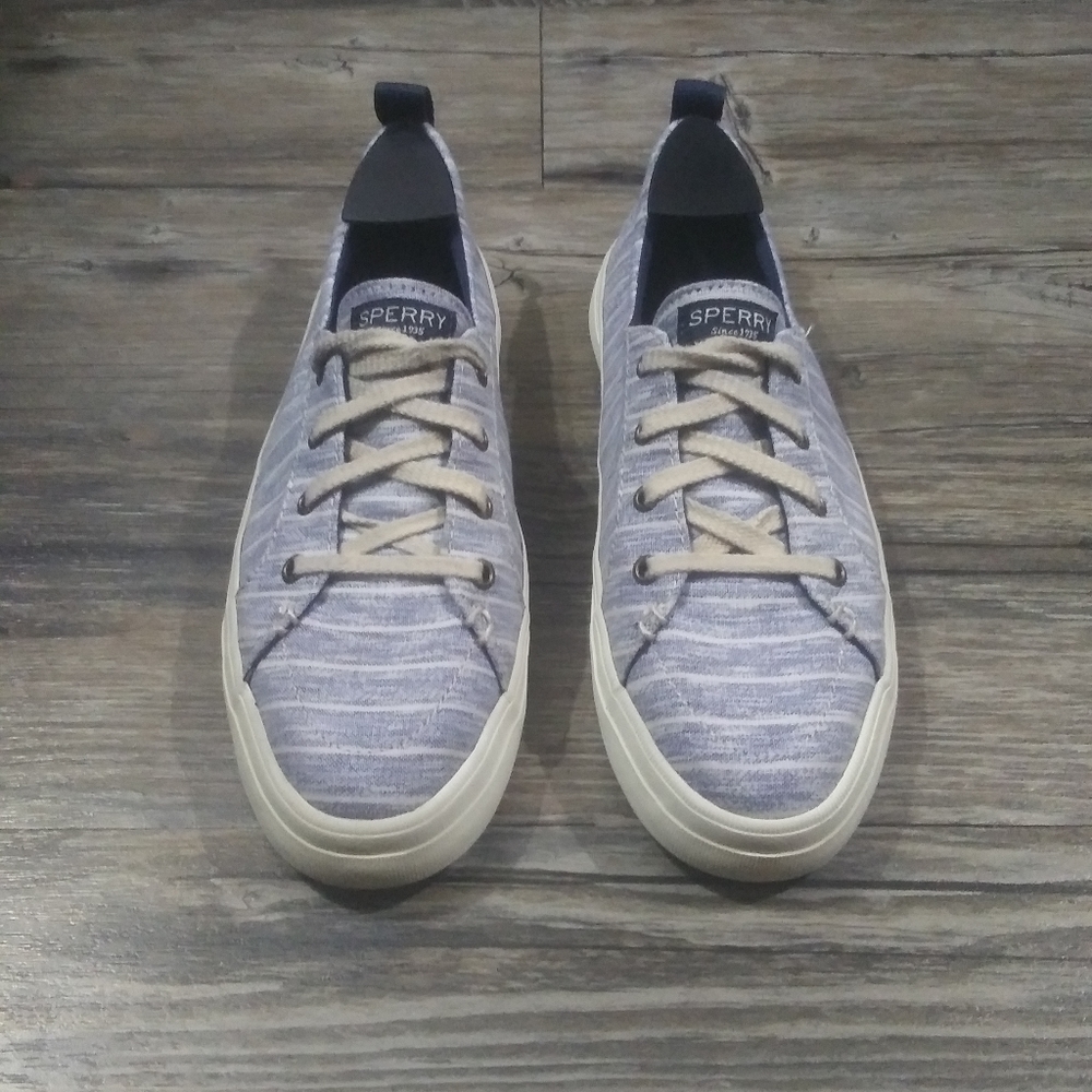 Sperry Crest Vibe Stripe Blue Sneakers Size 8.5